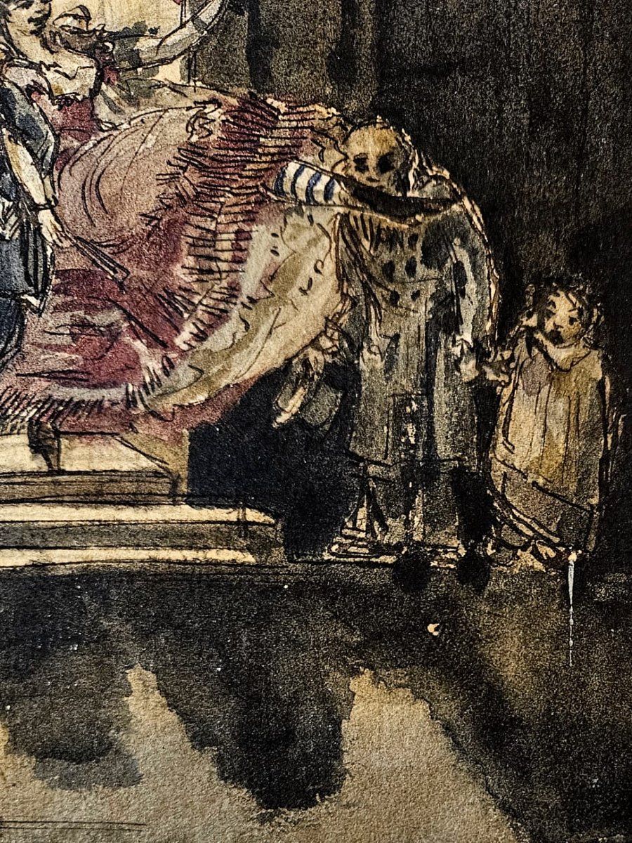 "memories Of Lorient, 1875," Watercolor Over Pen And Ink By Henry Detouche-photo-4