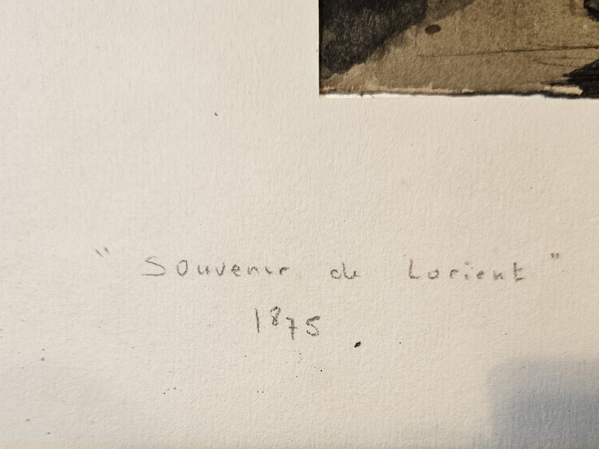 "memories Of Lorient, 1875," Watercolor Over Pen And Ink By Henry Detouche-photo-4