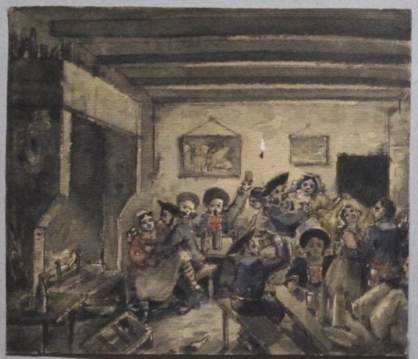 "memories Of Lorient, 1875," Watercolor Over Pen And Ink By Henry Detouche-photo-6