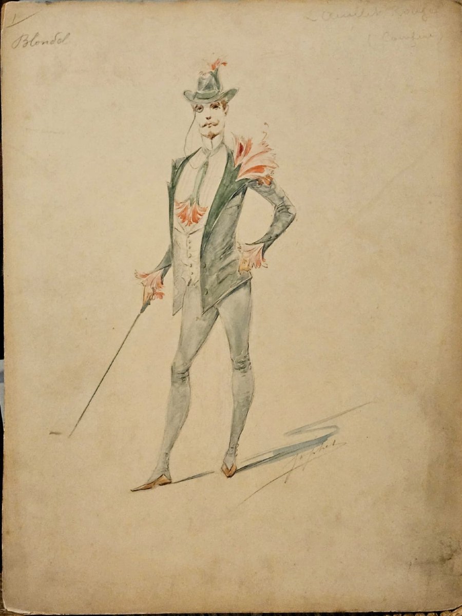 4 Costume Designs By Georges Japhet For The Blondel Fashion House In Paris, Watercolors-photo-4