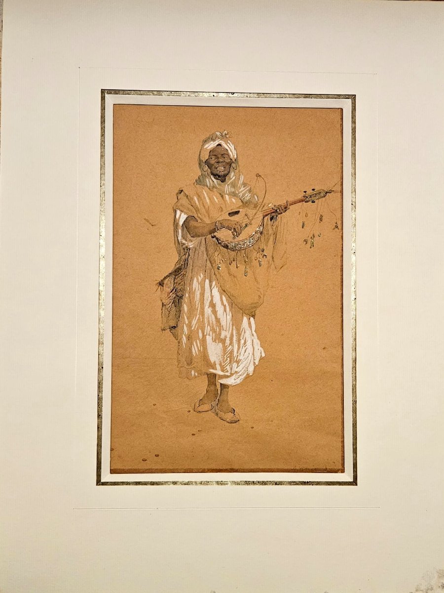 Diwane In Algeria, Watercolor Drawing By Alfred Chataud-photo-2