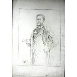 Joseph Layraud: Portrait De Monsieur Grangeneuve, dessin