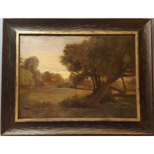 Poitevin Landscape By Gaston Cantin, Oil On Canvas