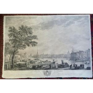 Le port de La Rochelle par J. Vernet et gravé par C.N. Cochin Filius et J. Ph. Le Bas (gravure)