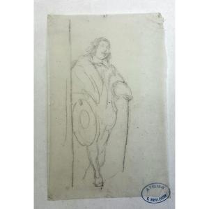 Georges Brillouin, dessin sur papier pelure