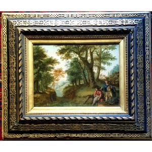 Tobie et l'Ange, huile sur toile, Ecole d'Anvers, XVIIème Siècle