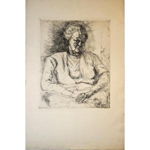 Gravure de Solange de Bièvre: Portrait de sa mère