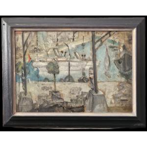 Huile sur carton de Robert Mortier (1878-1940)