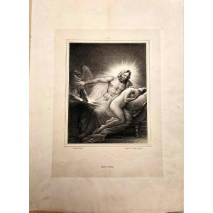 Jupiter apparaît à Semele, lithographie de Coupin De La Couperie, d'après Anne-Louis Girodet