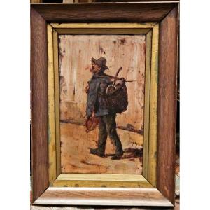 "street Vendor From Nantes," Oil On Wood By Zenon Trigo