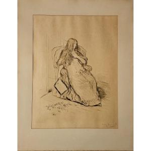 The Letter, 1898, Engraving By Jean François Raffaëlli