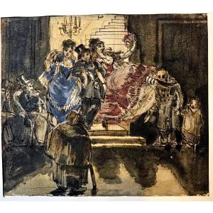 "memories Of Lorient, 1875," Watercolor Over Pen And Ink By Henry Detouche