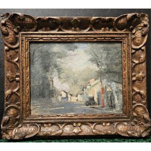 "urban Landscape," Oil On Cardboard By Andrée Séailles, 1929