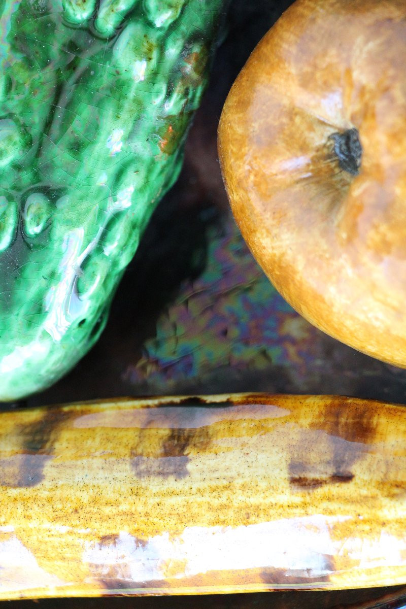 Antique Portuguese Palissy Ware Large Wall Plate, Caldas, Earthenware, Majolica-photo-2