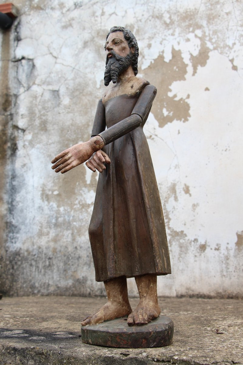 18th Century Baroque Santos Sculpture With Articulated Arms, Portuguese-photo-2