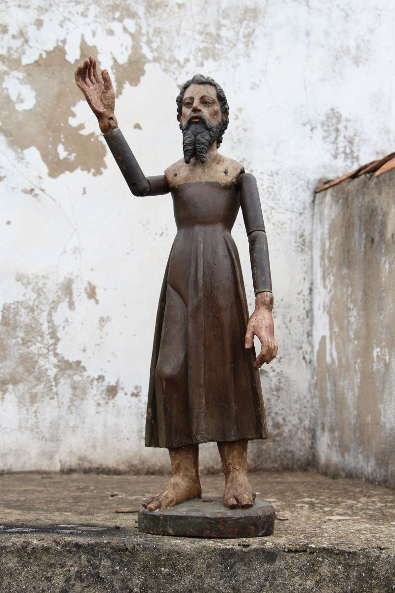 18th Century Baroque Santos Sculpture With Articulated Arms, Portuguese-photo-2