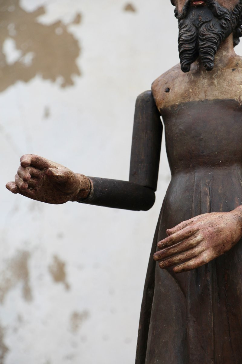 18th Century Baroque Santos Sculpture With Articulated Arms, Portuguese-photo-4