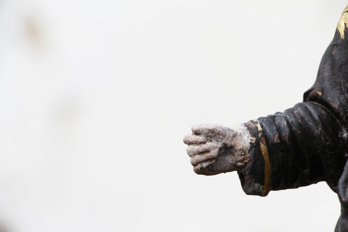 18th Century Antique Saint Anthony Of Padua With The Child Jesus, Portuguese, Earthenware-photo-5
