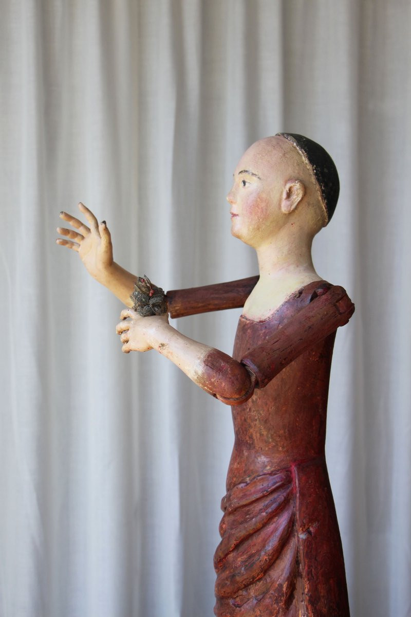 18th Century Portuguese Baroque Santos Cage Doll, Virgin, Mannequin-photo-5