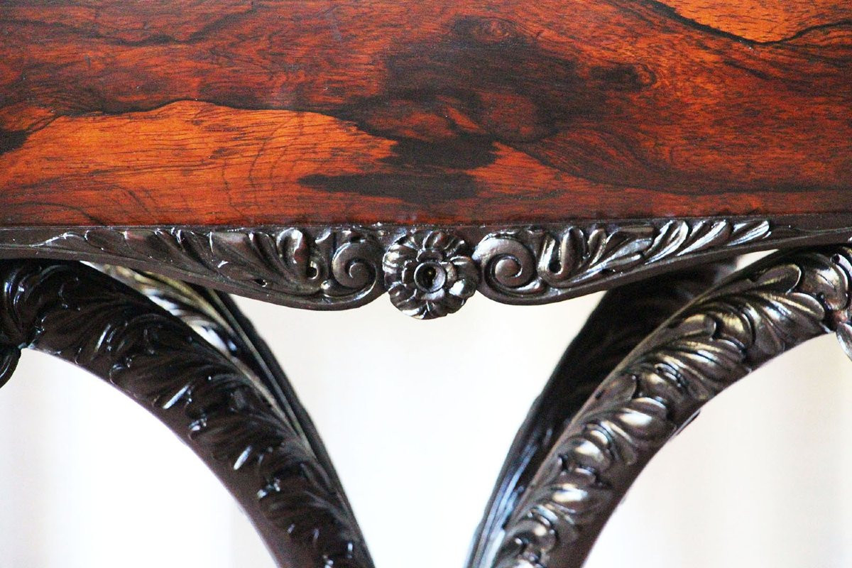 thépoy en acajou de la période Régence anglaise, avec serrure Bramah, début du XIXᵉ siè-photo-2