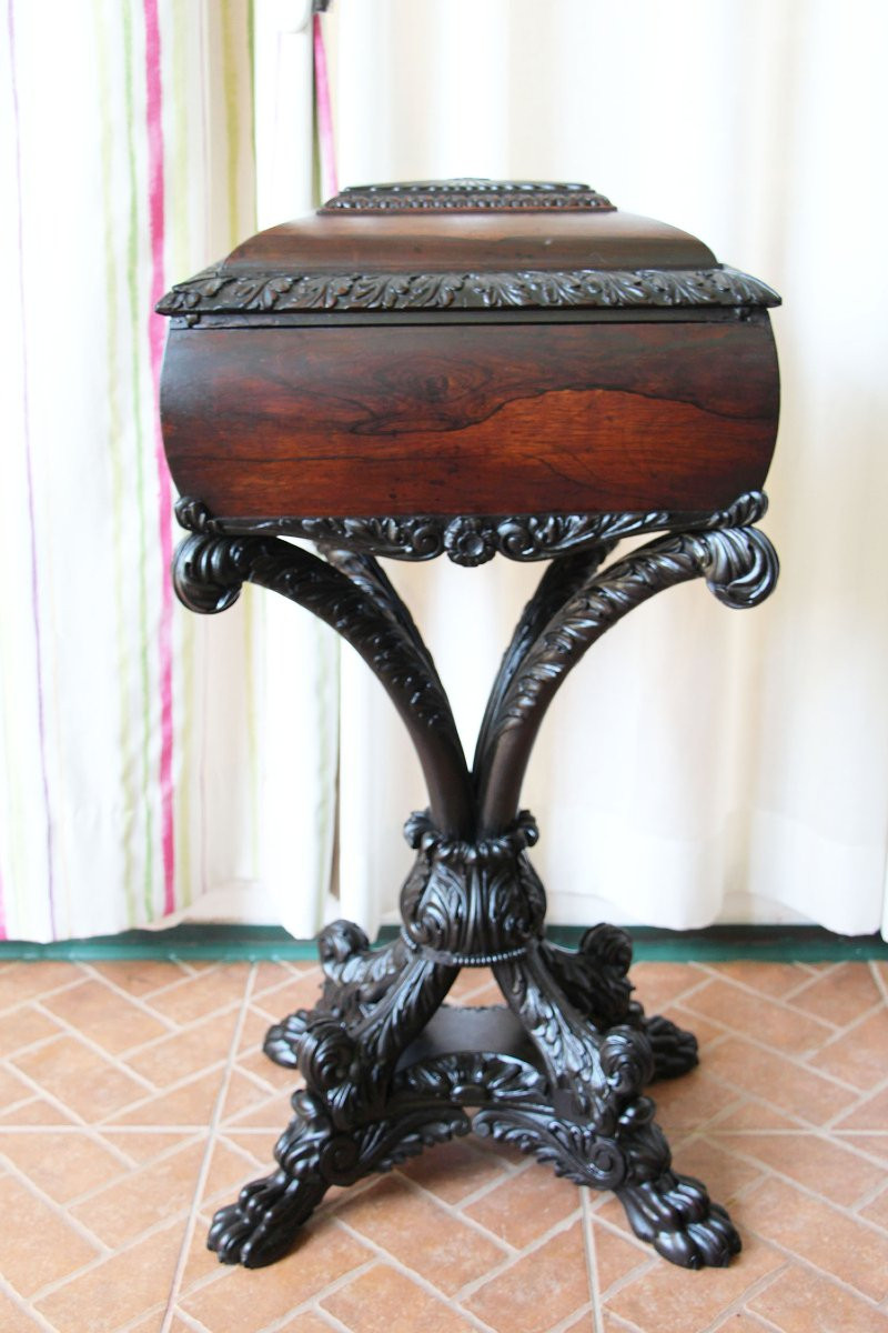 thépoy en acajou de la période Régence anglaise, avec serrure Bramah, début du XIXᵉ siè-photo-7