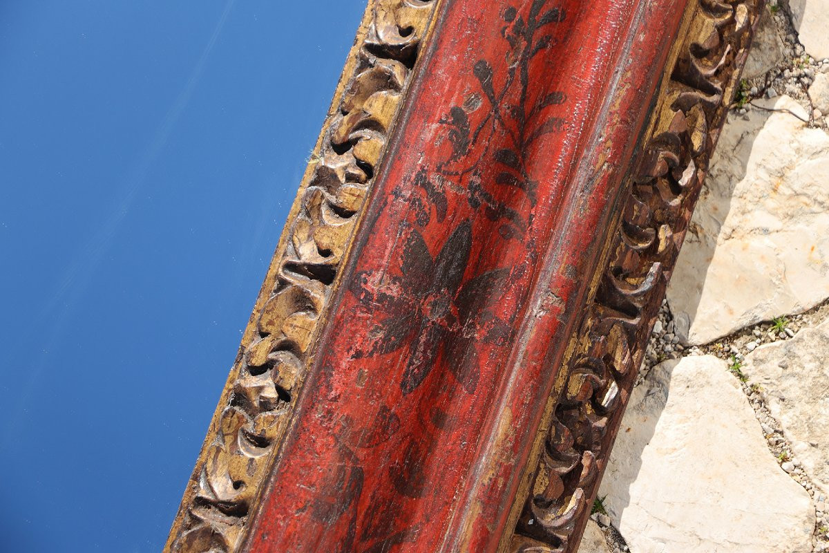 Rare 18th Century, Carved, Gilded And Chinoiserie Portuguese Baroque Wall Mirror-photo-4