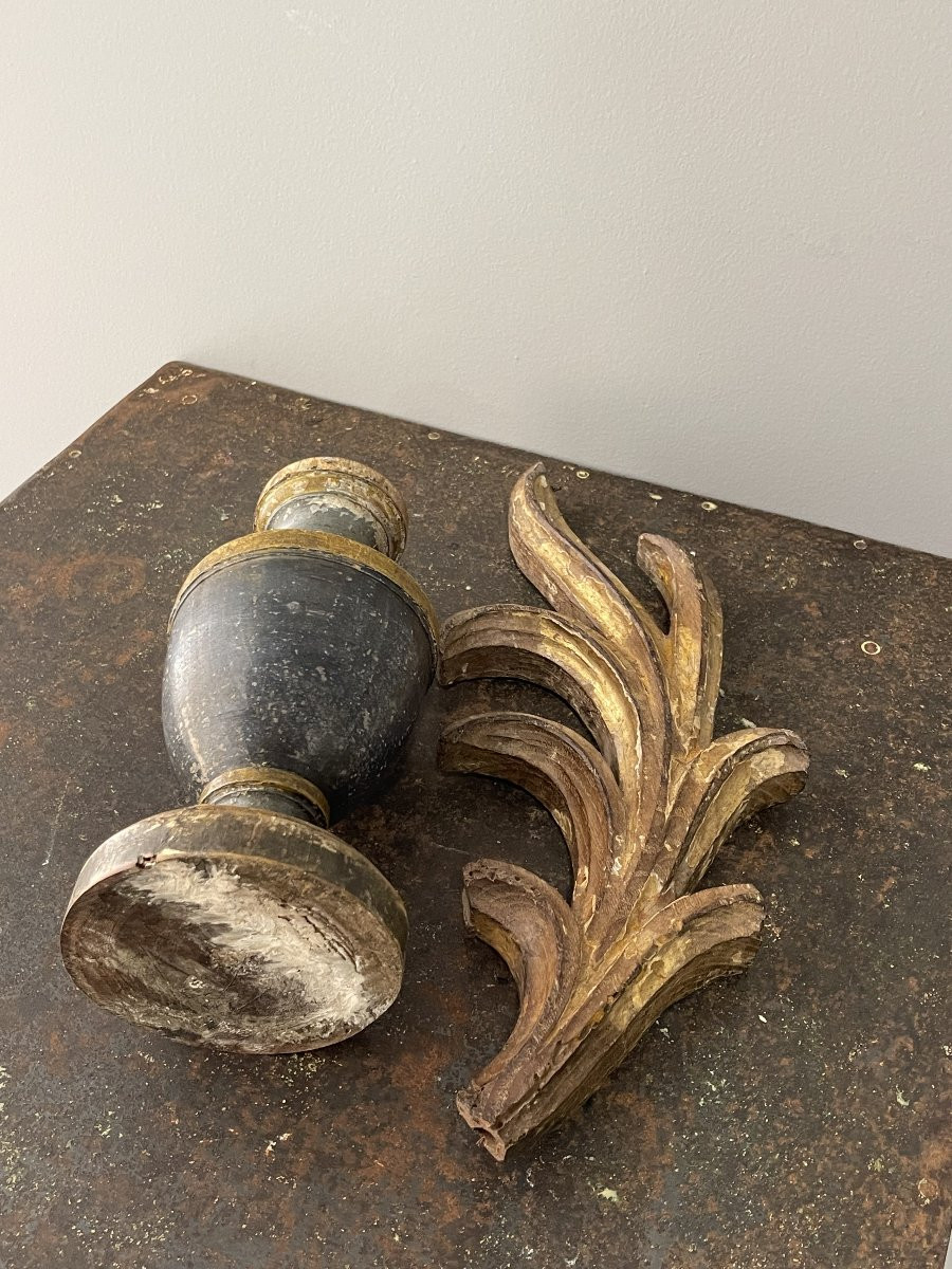 18th Century Portuguese Baroque Ornament On Wooden Vase-photo-8