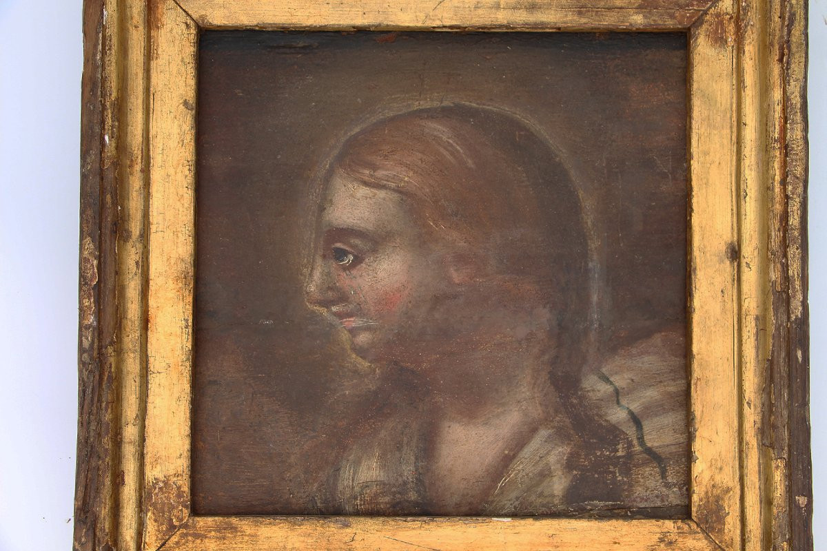 Peinture baroque de Sainte Marie-Madeleine, XVIIᵉ siècle, huile sur bois, portugaise-photo-2