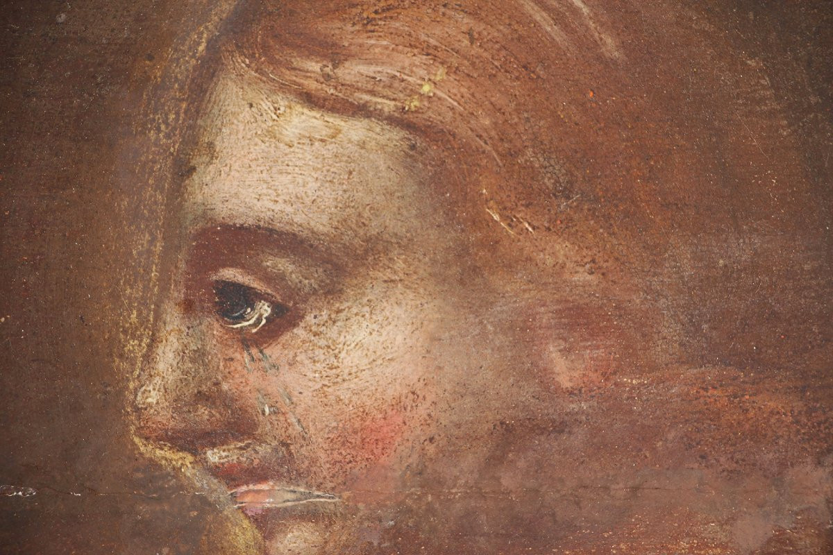 Peinture baroque de Sainte Marie-Madeleine, XVIIᵉ siècle, huile sur bois, portugaise-photo-3