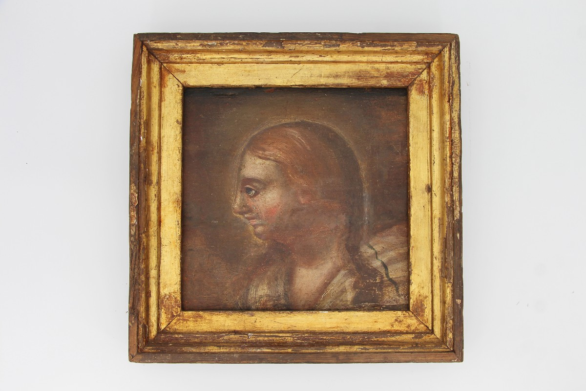 Peinture baroque de Sainte Marie-Madeleine, XVIIᵉ siècle, huile sur bois, portugaise