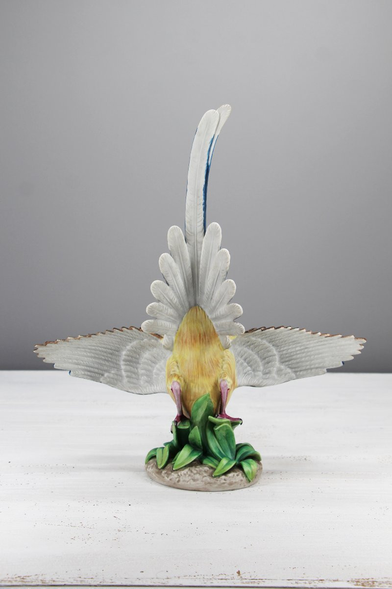 Sculpture en porcelaine grandeur nature d’un oiseau bleu, années 1970, Vista Alegre, Portugal-photo-1