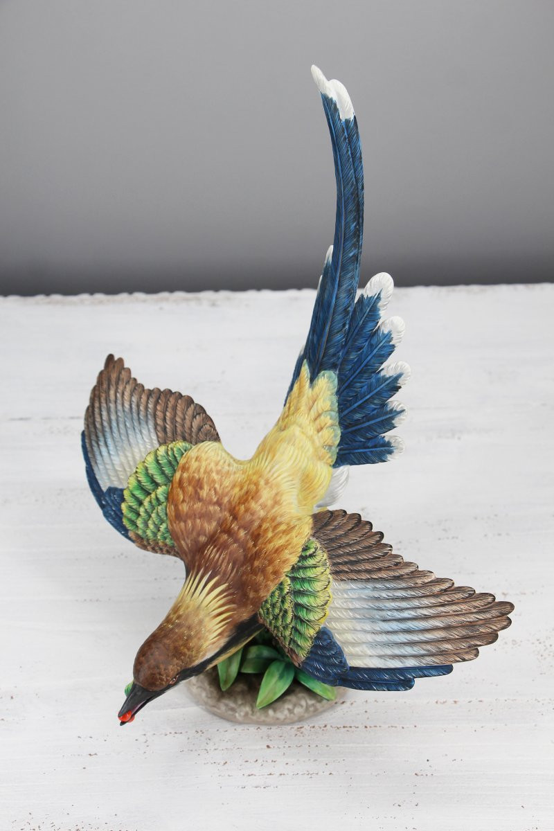 Sculpture en porcelaine grandeur nature d’un oiseau bleu, années 1970, Vista Alegre, Portugal-photo-6