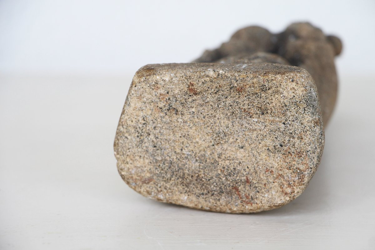 Late 19th Century, Carved Granite Holy Mary With Baby Jesus, Portuguese-photo-7