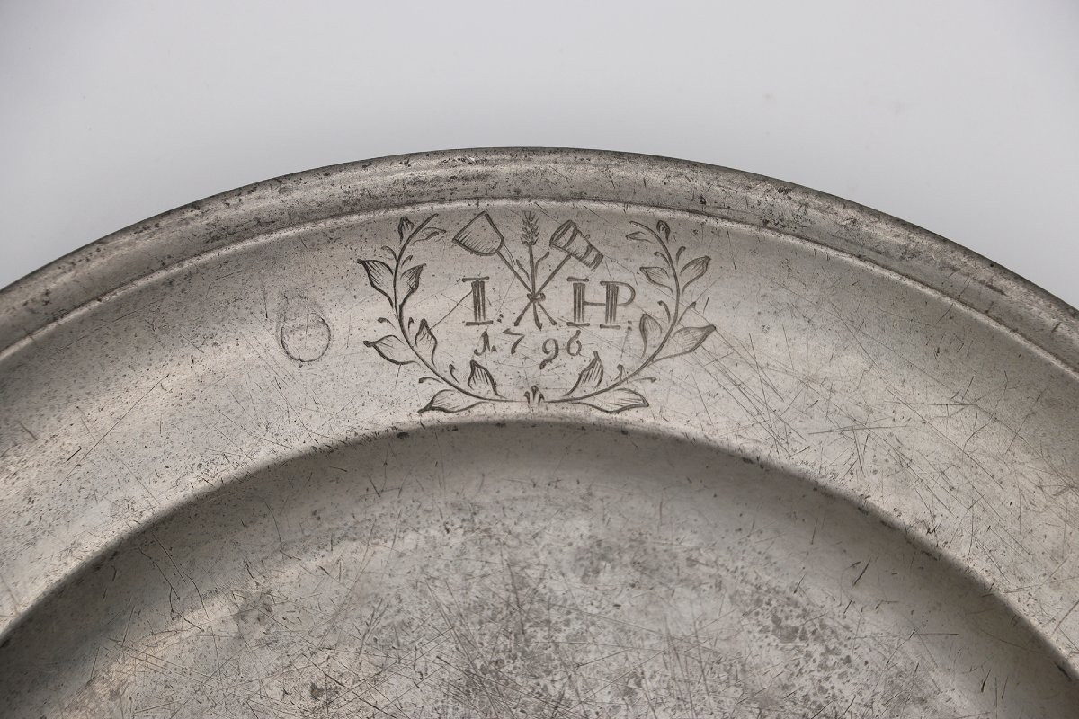 Alms Dish, Pewter, 1796 Germany-photo-2