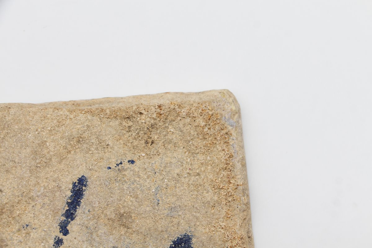 18th Century Blue And White Portuguese Tile Depicting A Horse Tale-photo-7