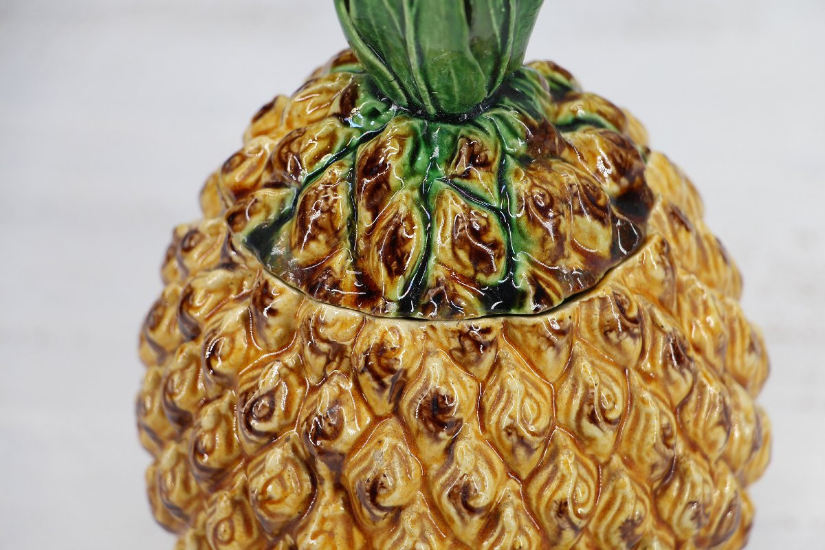 19th Century Pineapple Box, Portuguese Palissy Ware, Mafra Filho-photo-1