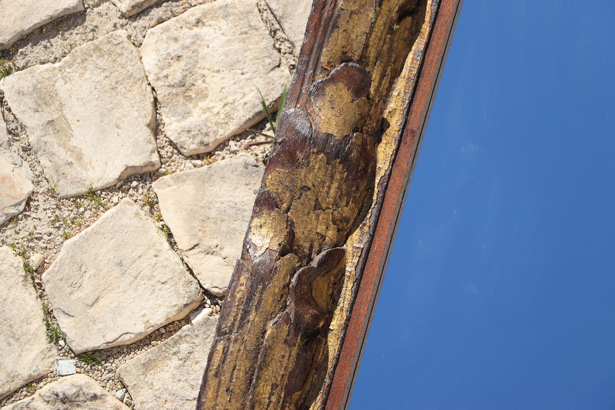 18th Century Carved And Gold Leaf Baroque Wall Mirror, Portuguese-photo-3