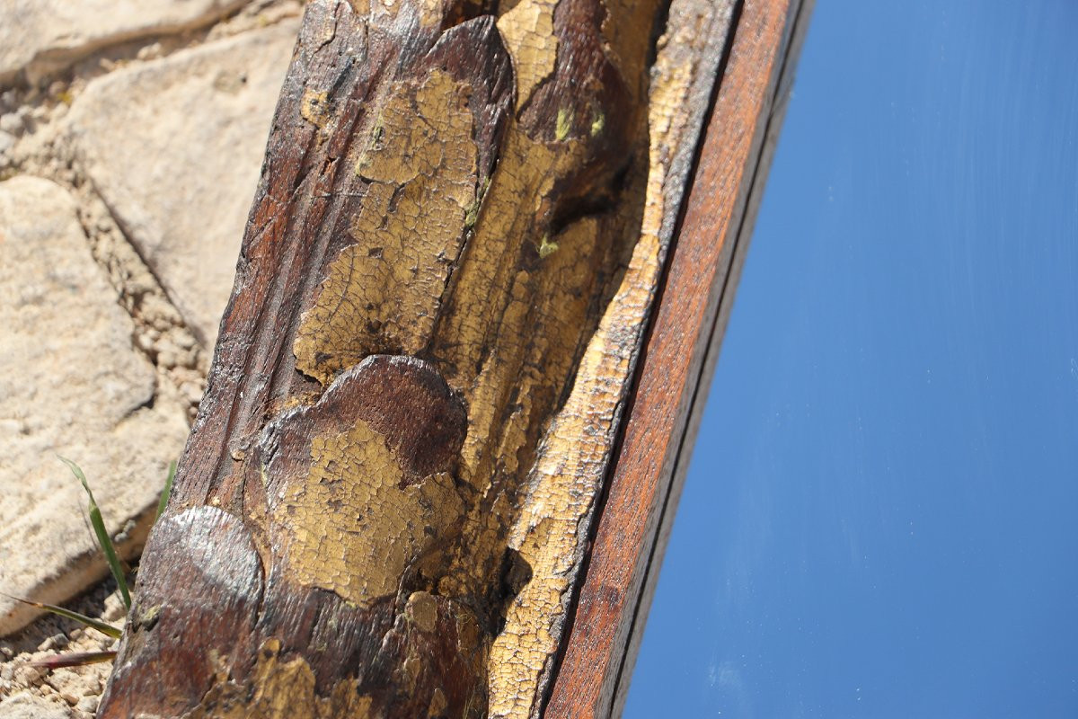 18th Century Carved And Gold Leaf Baroque Wall Mirror, Portuguese-photo-1