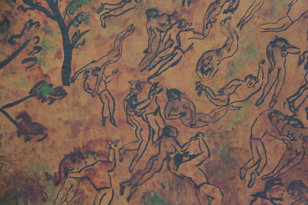 Paul Permeke (1918-1990) Mixed Media On Paper, Belgian Expressionist Painter-photo-4