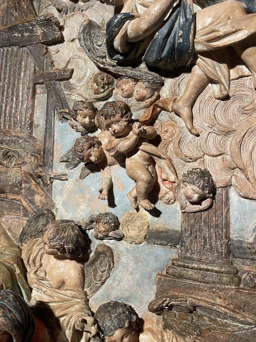 Crèche de la Nativité, Cour céleste, XVIIIᵉ siècle, Terre cuite, Italie-photo-2