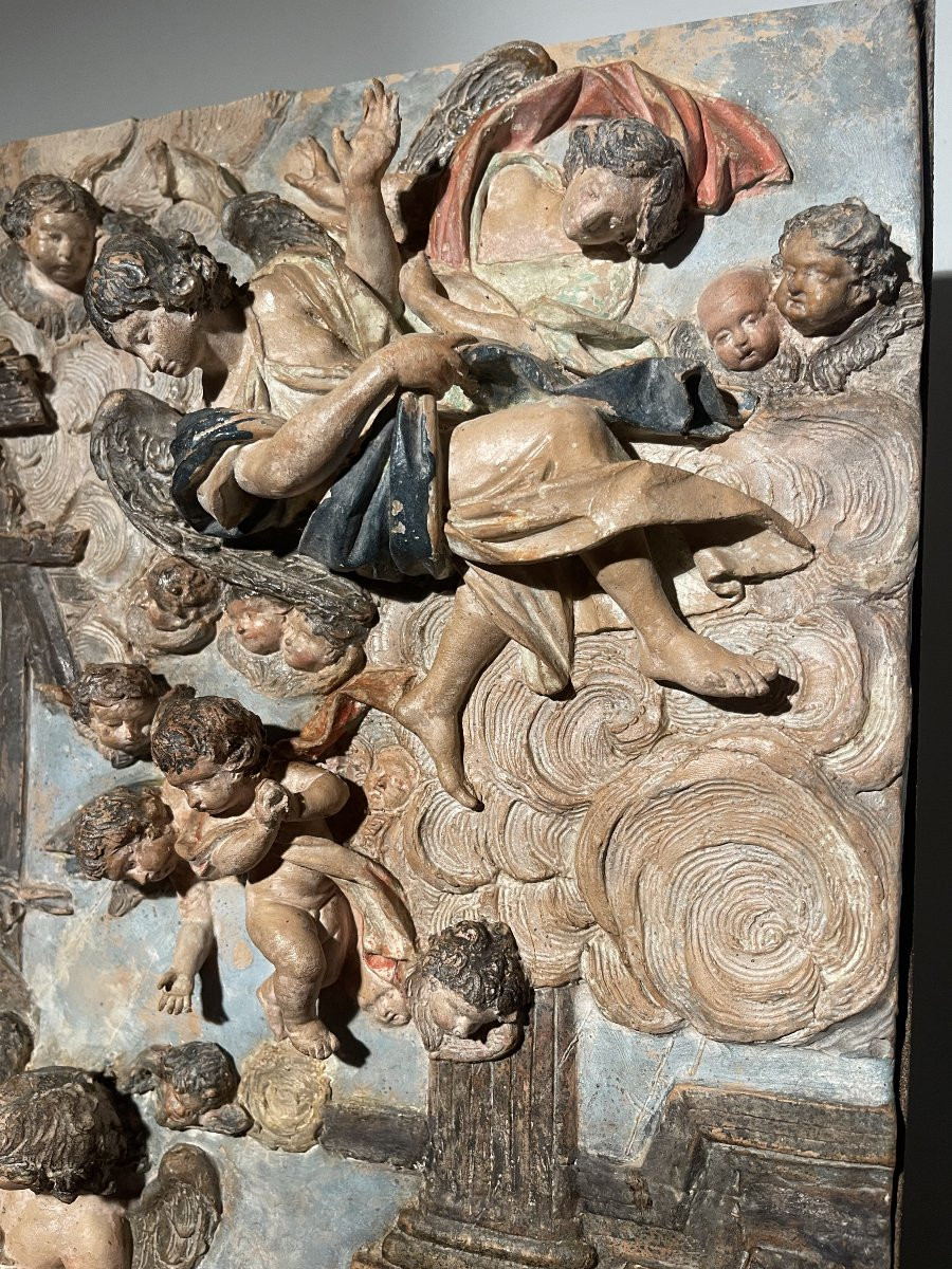 Crèche de la Nativité, Cour céleste, XVIIIᵉ siècle, Terre cuite, Italie-photo-3