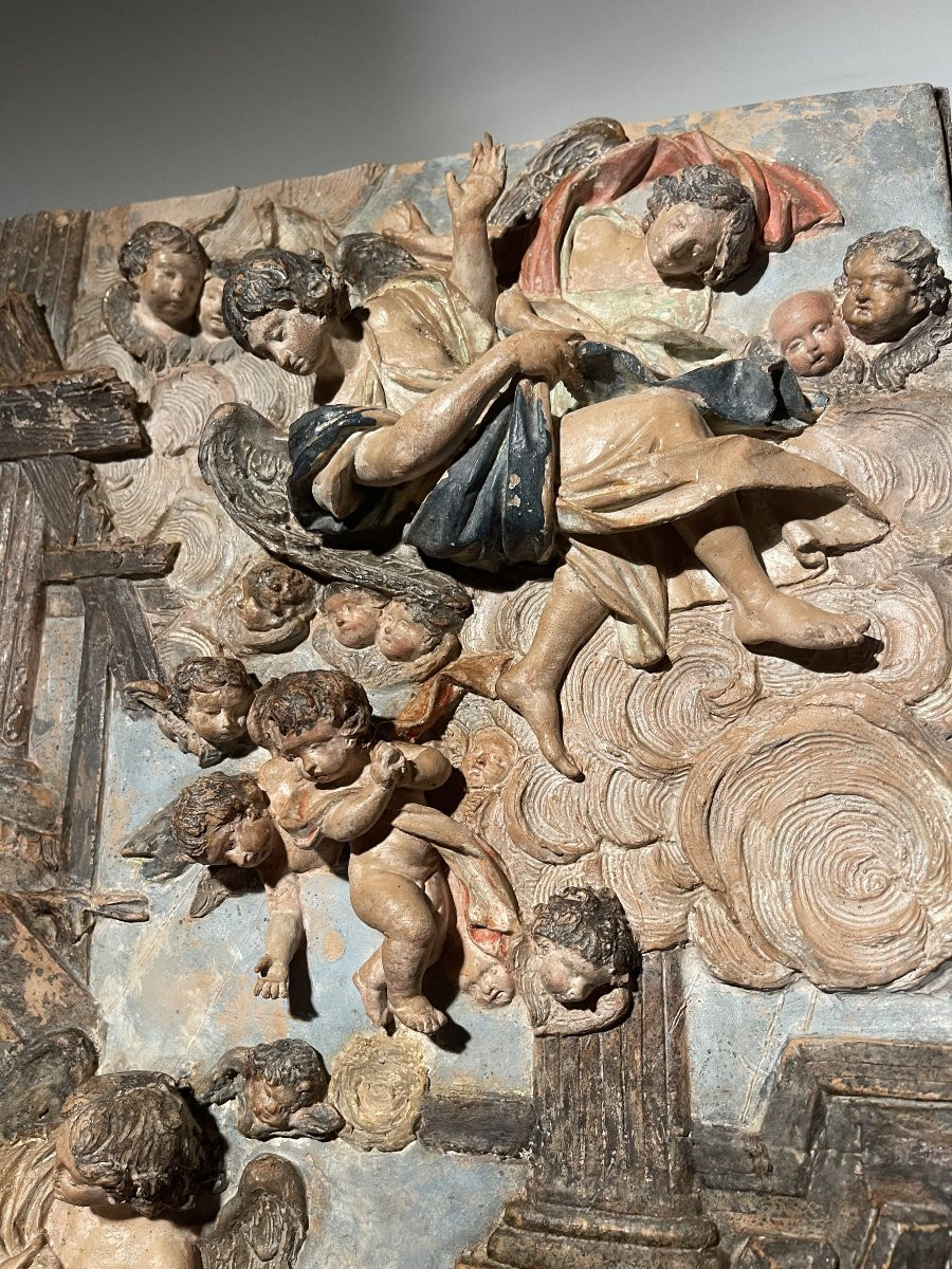 Crèche de la Nativité, Cour céleste, XVIIIᵉ siècle, Terre cuite, Italie-photo-7