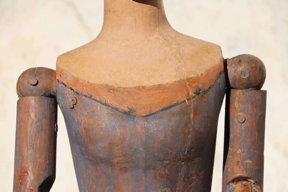 18th Century Portuguese Baroque Santos Cage Doll With Glass Eyes, Virgin, Mannequin-photo-3