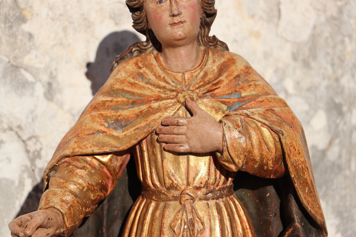 Saint John The Baptist With Glass Eyes, 18th Century, Portuguese Baroque-photo-3