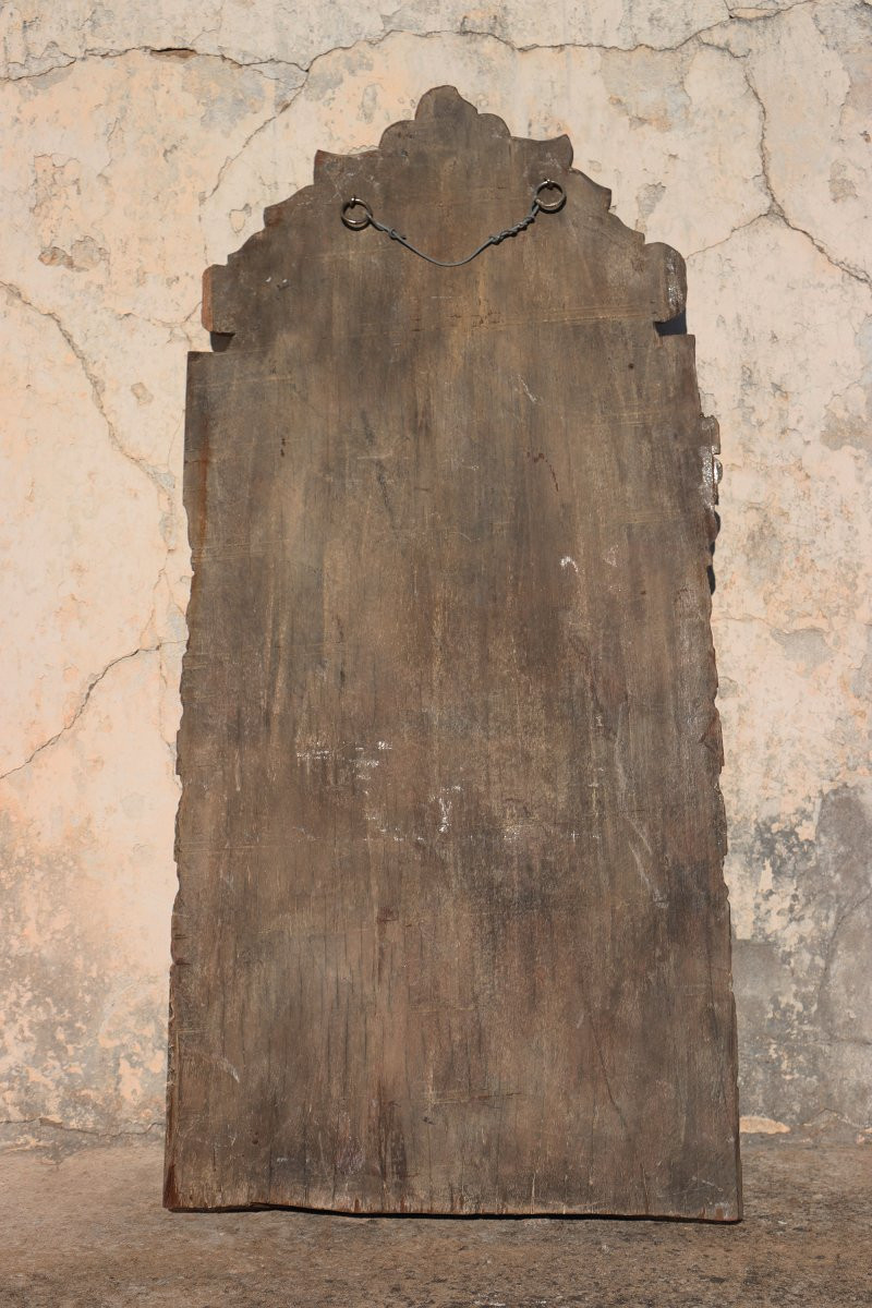 17th Century Large Baroque Holy Family Wooden Retable, Portuguese-photo-8