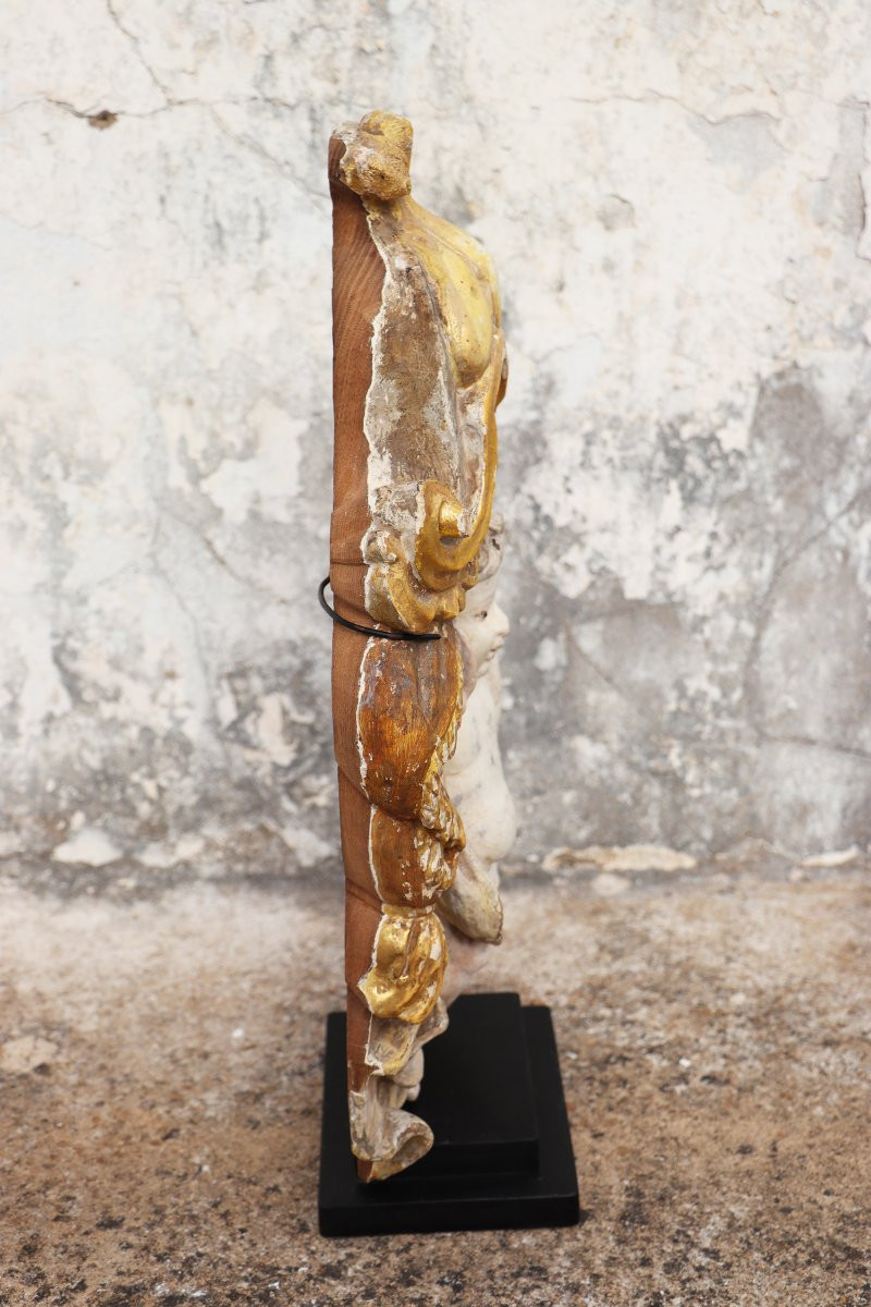 Cherub Angel Within A Baldachin, 18th Century, Portuguese-photo-6