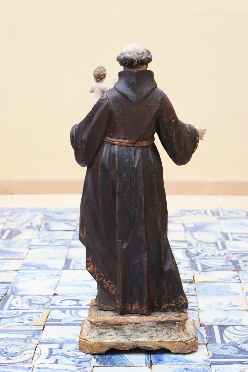 Saint Antoine de Padoue aux yeux en verre avec l’Enfant Jésus, XVIIIe siècle, Portugais-photo-4