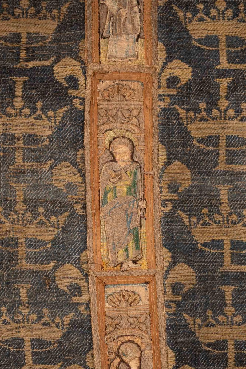 Large French 17th Century Wall Tapestry – Louis XIII Period, Crowned Royal Cipher “l”-photo-3