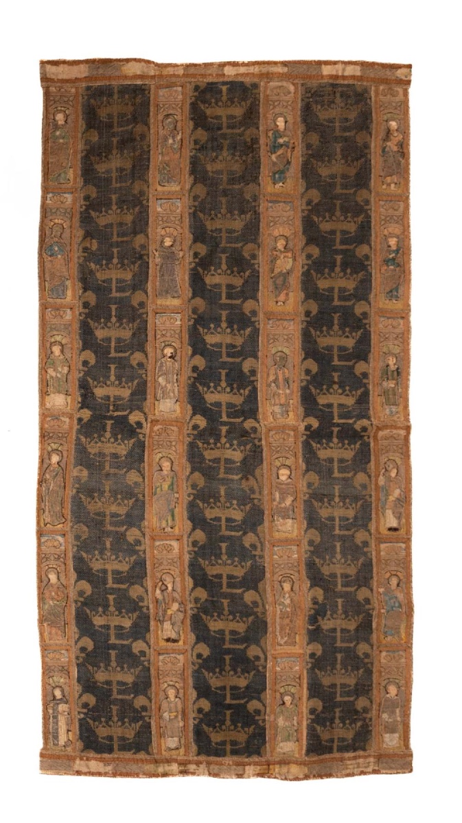 Large French 17th Century Wall Tapestry – Louis XIII Period, Crowned Royal Cipher “l”