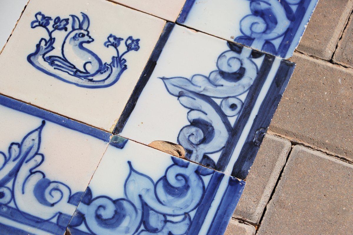 Panneau mural en carreaux à décor d’animaux, portugais, XIXe siècle-photo-4